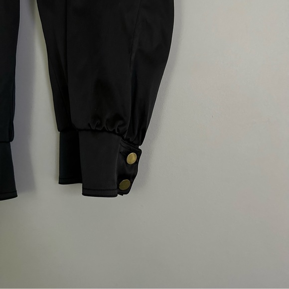 Joyce Leslie Black Cargo Jogger Capris with Gold Accents - Picture 4 of 9